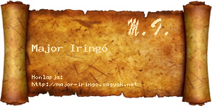 Major Iringó névjegykártya